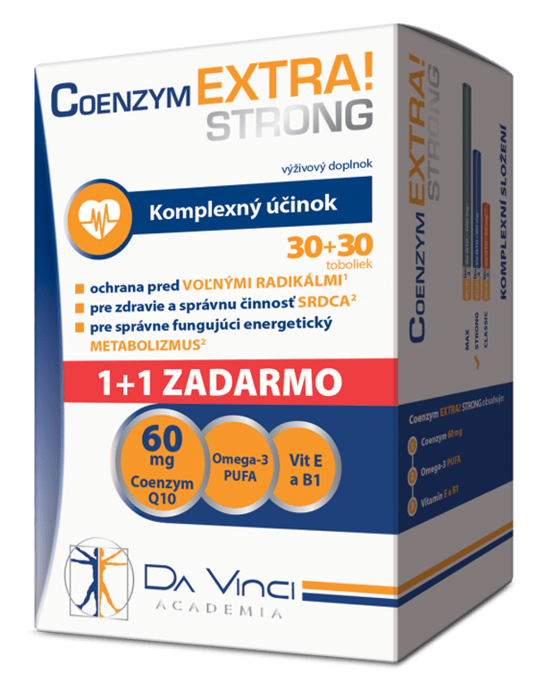 Coenzym EXTRA! Strong 60mg – Da Vinci 30+30 tob. ZADARMO