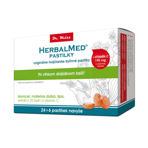 HerbalMed pastilky Dr. Weiss – skor., mat.dúš.,lipa,vit.C 24+6 past.