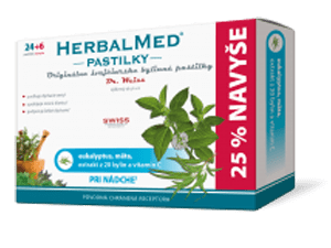 Herbalmed pastilky – eukalyp., mäta + vit. C 24+6