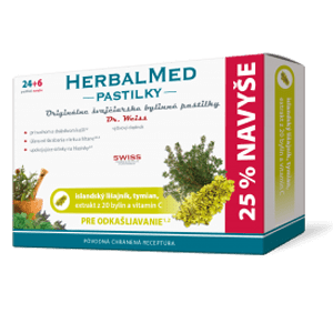 HerbalMed pastilky – isl.lišajník,tymian, + vit.C 24+6
