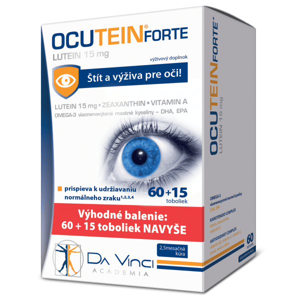 Ocutein Forte Lutein 15 mg - DA VINCI 60+15 tob. Navyše